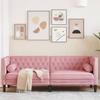 Vidaxl Chesterfield Sofa with Rollers, Three-Seater, Pink, Velvet