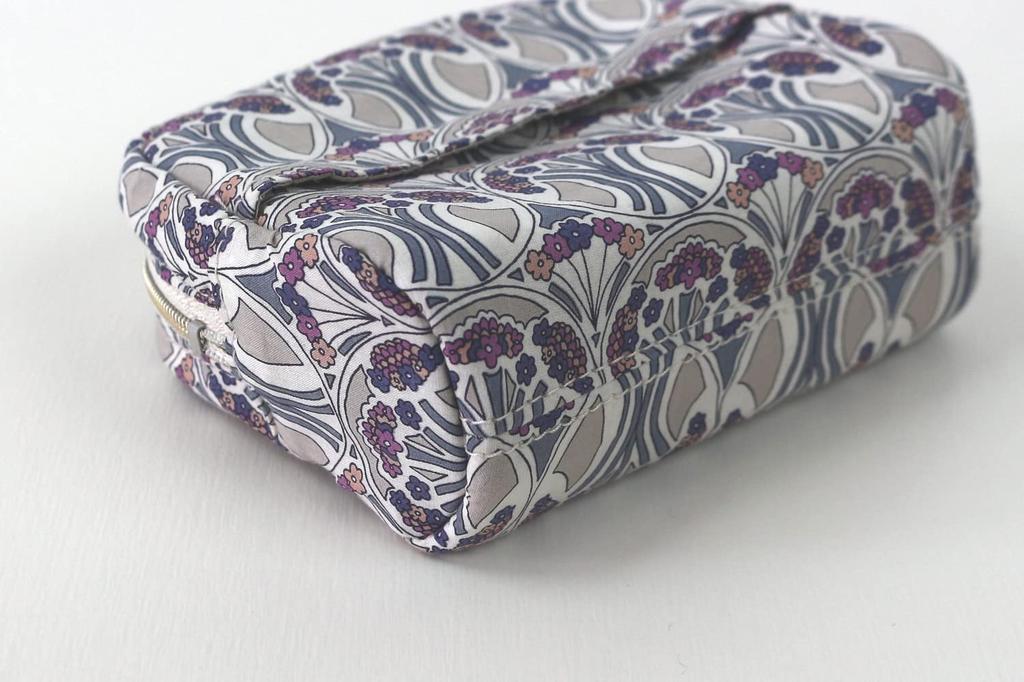 DDintex FLORET LONDON Square Tissue 13 X 5 X 10 Cm Pouch, Mauberina, Grey, [Liberty Print]