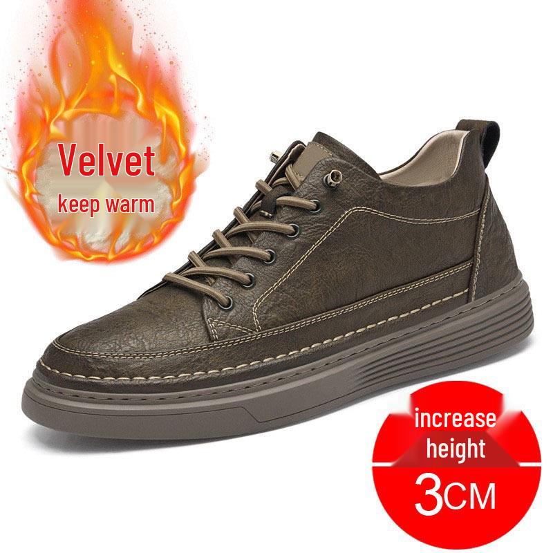 Men's Retro High-Top Sneakers | Thick-Soled, Casual, Invisible 6cm Height Boost, Autumn Trend