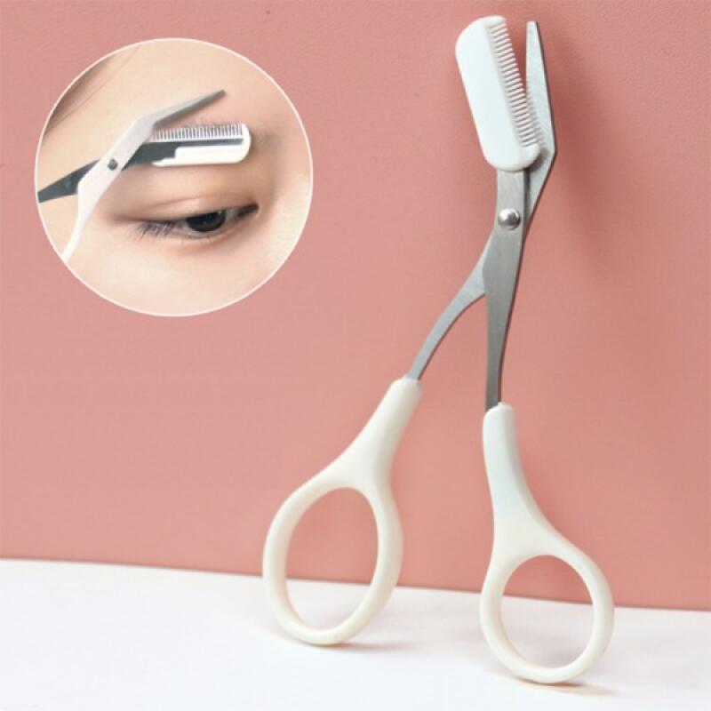 Stainless steel combed eyebrow trimmer thinning scissors