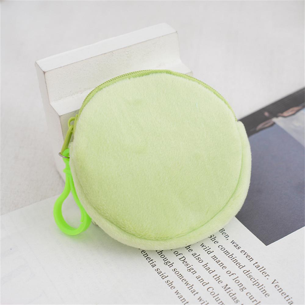 Solid Plush Round Coin Purse Women's Cute Wallet ID Card Bag Keychain Minimalist Coin Bag Kawaii Wallets for Women Gift