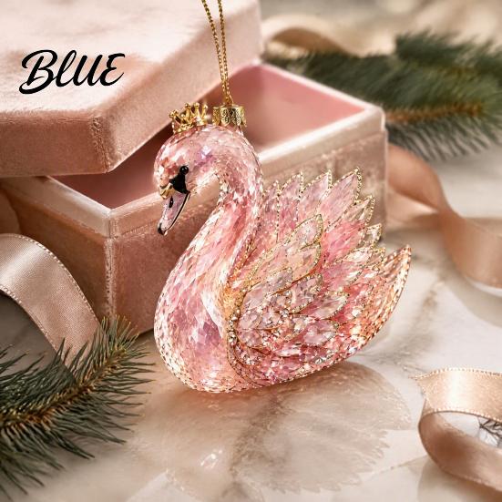 Durable Festive Decor Hanging Thoughtful Ornament Acrylic Animal Christmas Faux Crystal Flat Print Gift