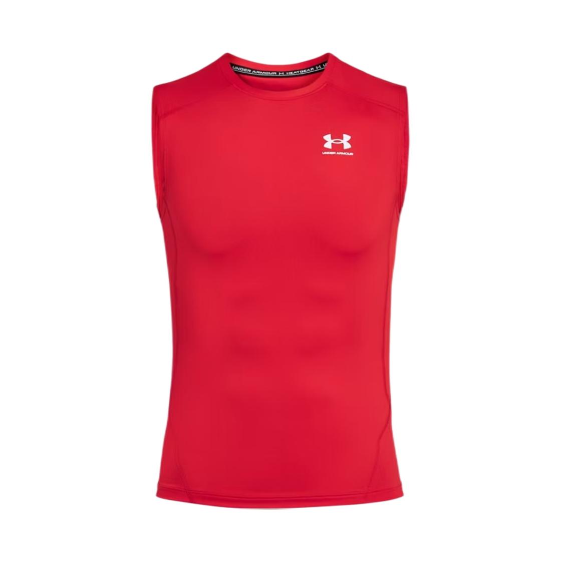 Under Armour HeatGear Solid Slim Fit Sleeveless T-Shirt Men tops Red 1361522-600 XXL