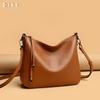 New Leather Women's Bag Simple Casual First Layer Cowhide Shoulder Crossbody Practical Women's Bag