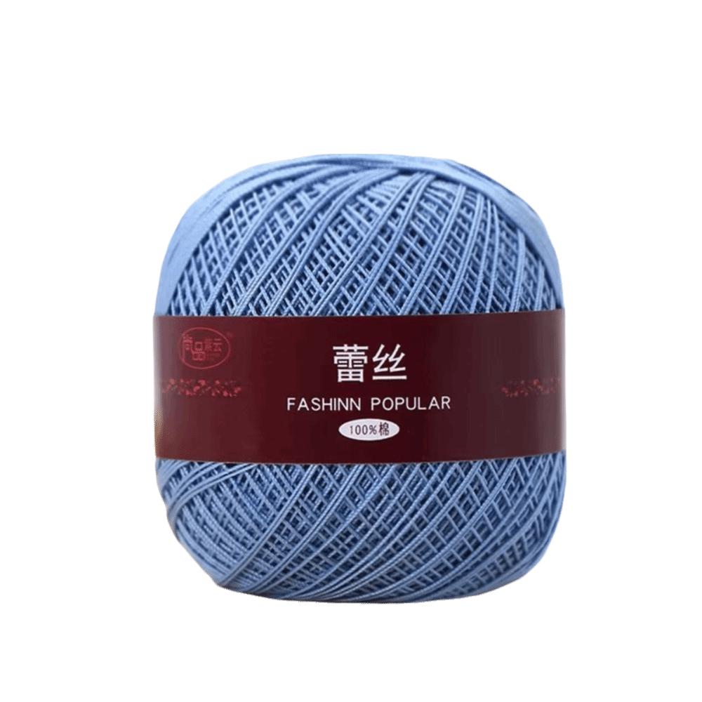 50g/Ball Colourful Size 6 Lace Thread Pure Cotton Strong Twisted Crochet Thread Thin Thread Embroidery Thread Hand Knitting синий
