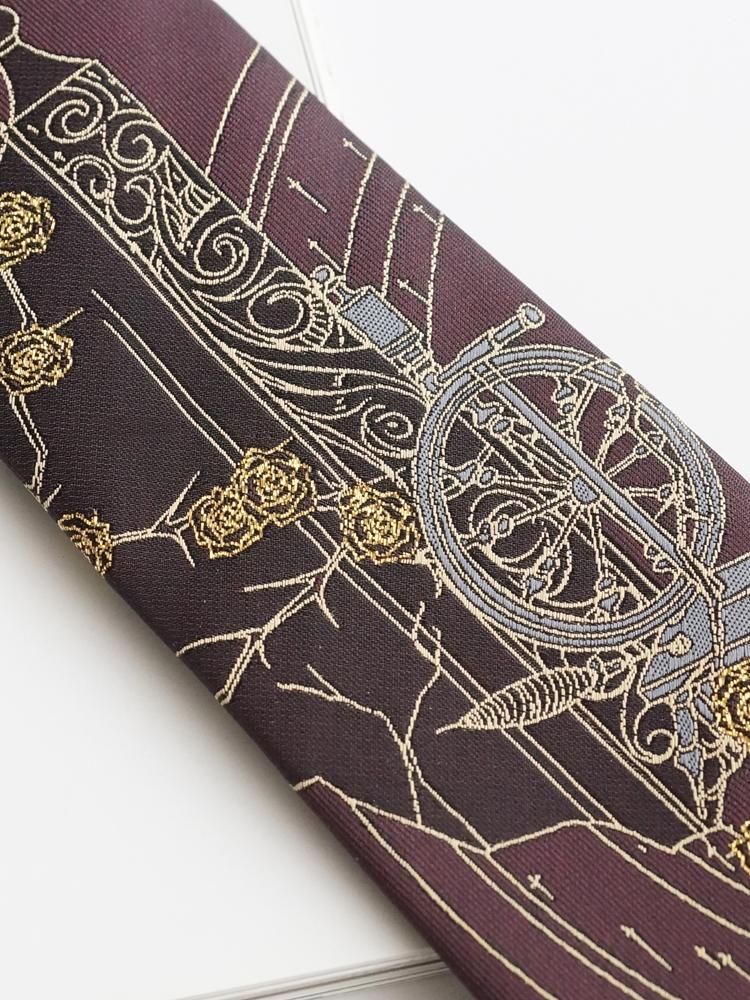 Original bronzing style burgundy tie hand-painted ins tie