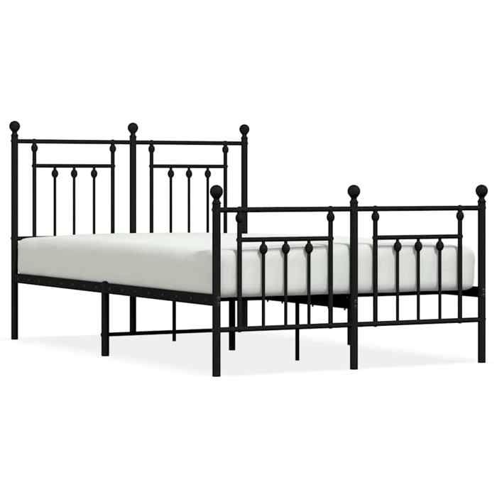 VidaXL Metal Bed Frame with Headboard-Footboard Black 120x190 Cm 353552