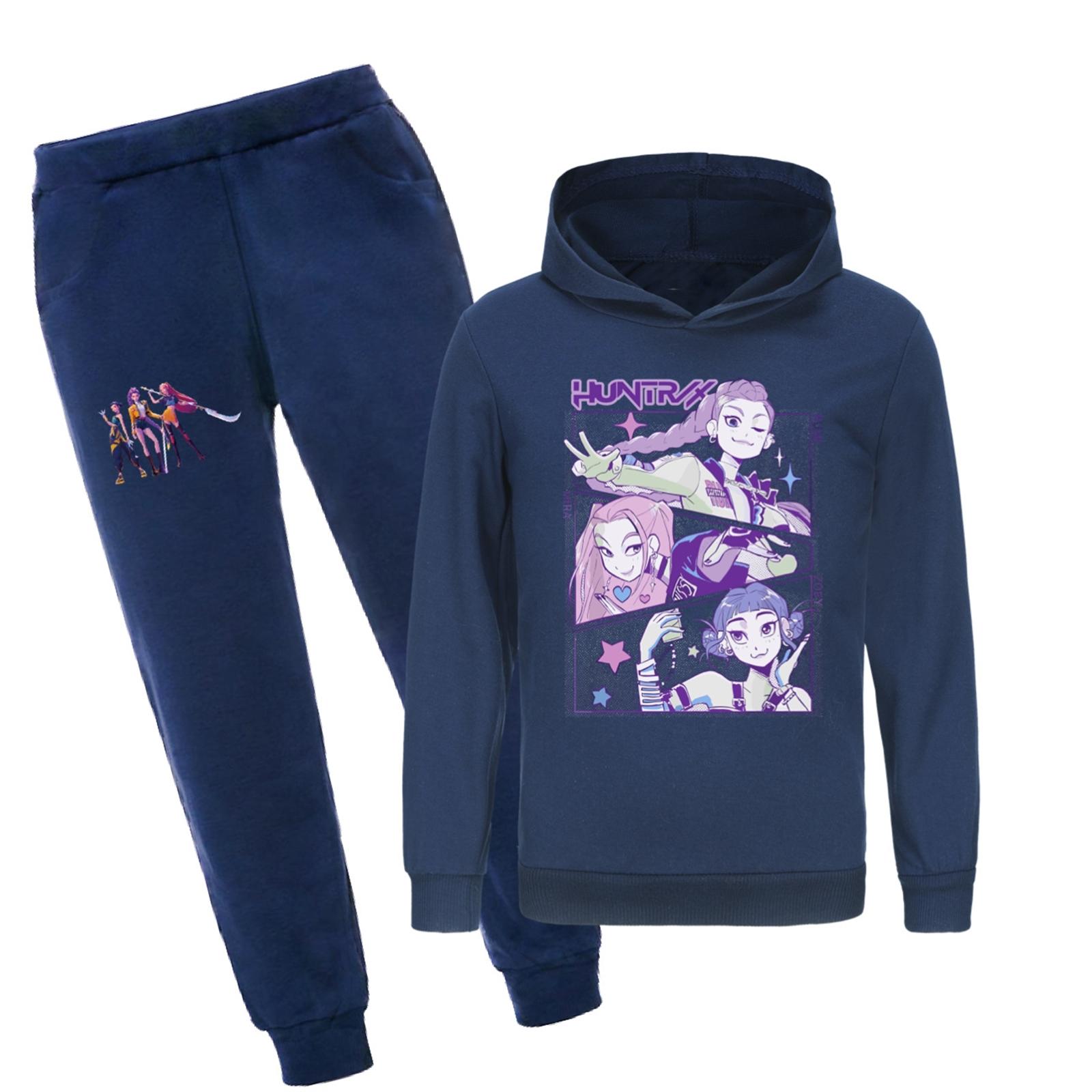 

Детский худи и брюки, двухпредметный спортивный костюм, комплект свитшота с длинным рукавом и принтом 150