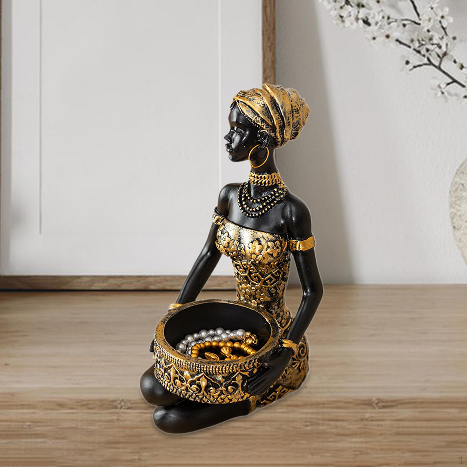 Африканская Женщина Скульптура Этническая Женщина Домашний Декор Коллекционный Современное Искусство Экзотика