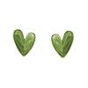 French Style Ombré Drip Paint Heart Stud Earrings for Women, Niche Artistic Sweet Personalized Fashion Jewelry Trending Gift Idea