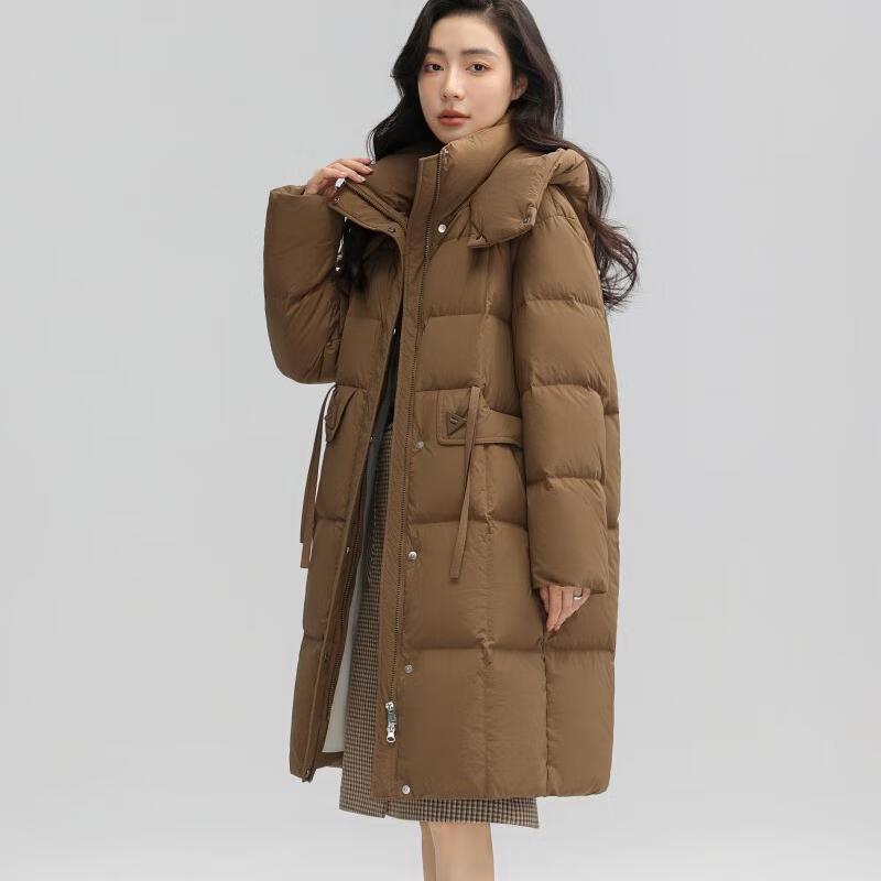 Yaya Women's Mid-Length Hooded Duck Down Puffer Jacket