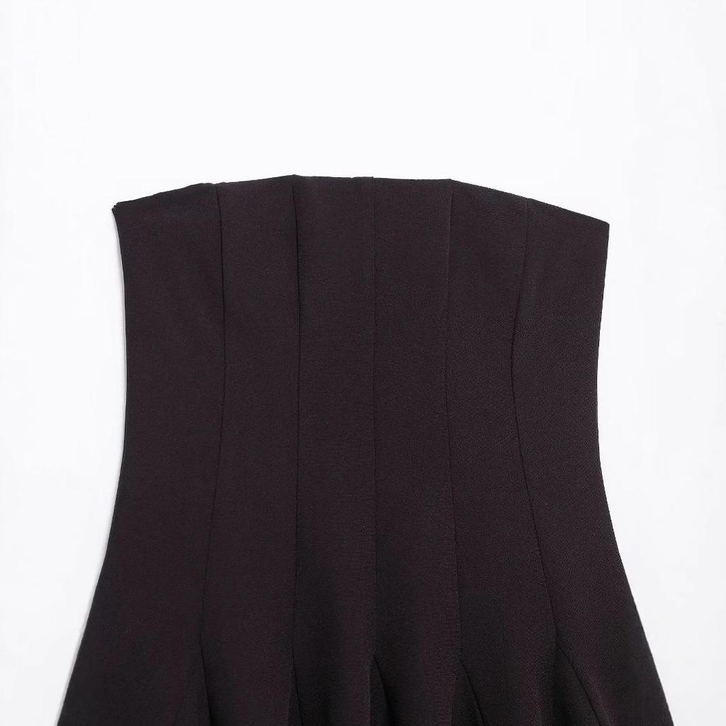 2025 Spring Women's Off-Shoulder Wavy Wide Hem Dress