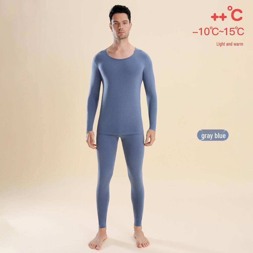 Lenzing Modal Thermal Underwear Set: 80-count, Slim Fit, Round Neck, Couples' Warm Autumn Suit for Men & Women