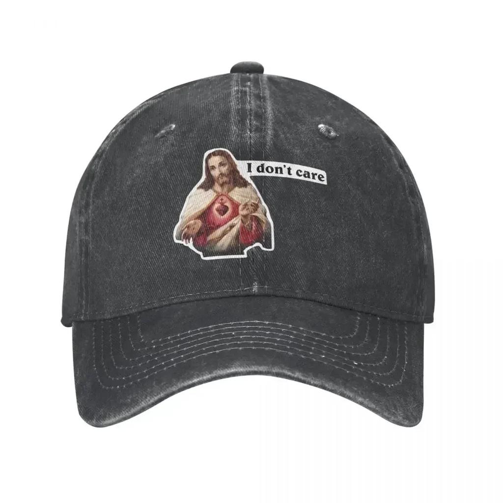 Jesus I Don't Care Meme Accessories Unisex Baseball Caps Funny Hats Vintage All Seasons Travel Soft Sun