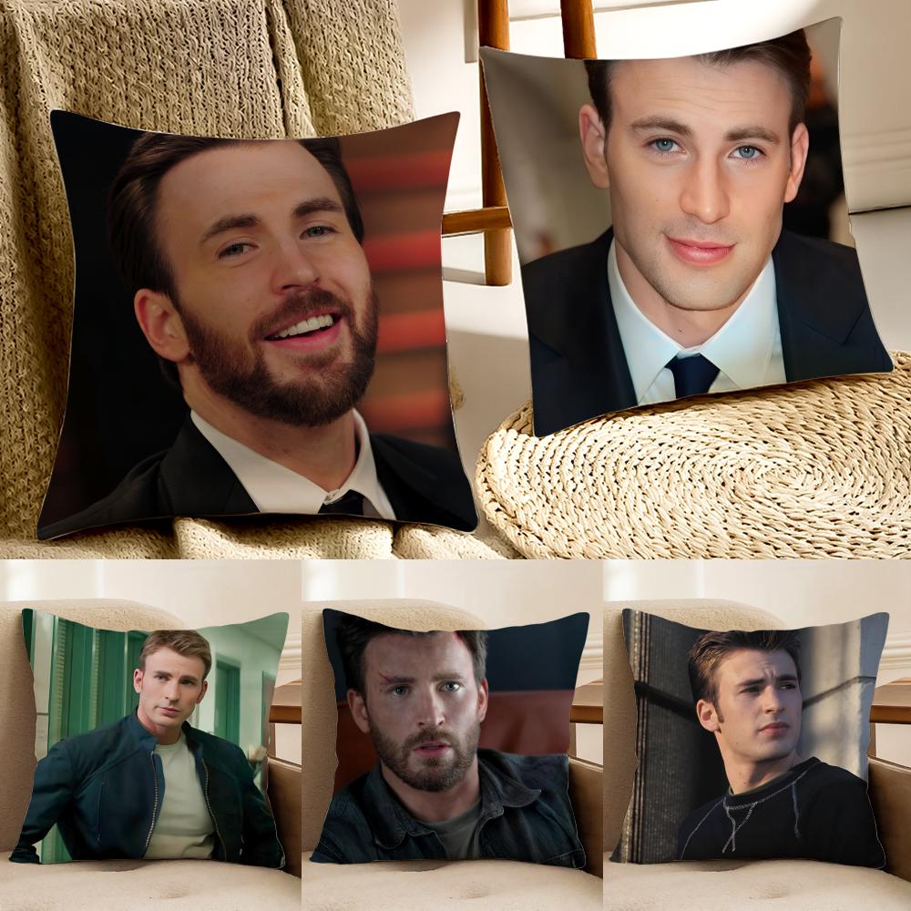 Handsome Talented American Actor CChris Evans Cushion Cover Pillowcase Antidustmite living Room Sofa Decor Cushion Room