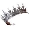 Elegant Metal Queen Crown Tiaras Hairband for Women Men Baroque Styles Crownpiece Perfect for Weddings and Formal Event
