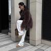 Autumn and winter environmentally friendly artificial fur imitation fur effect medium and long women's jacket suit collar jacket