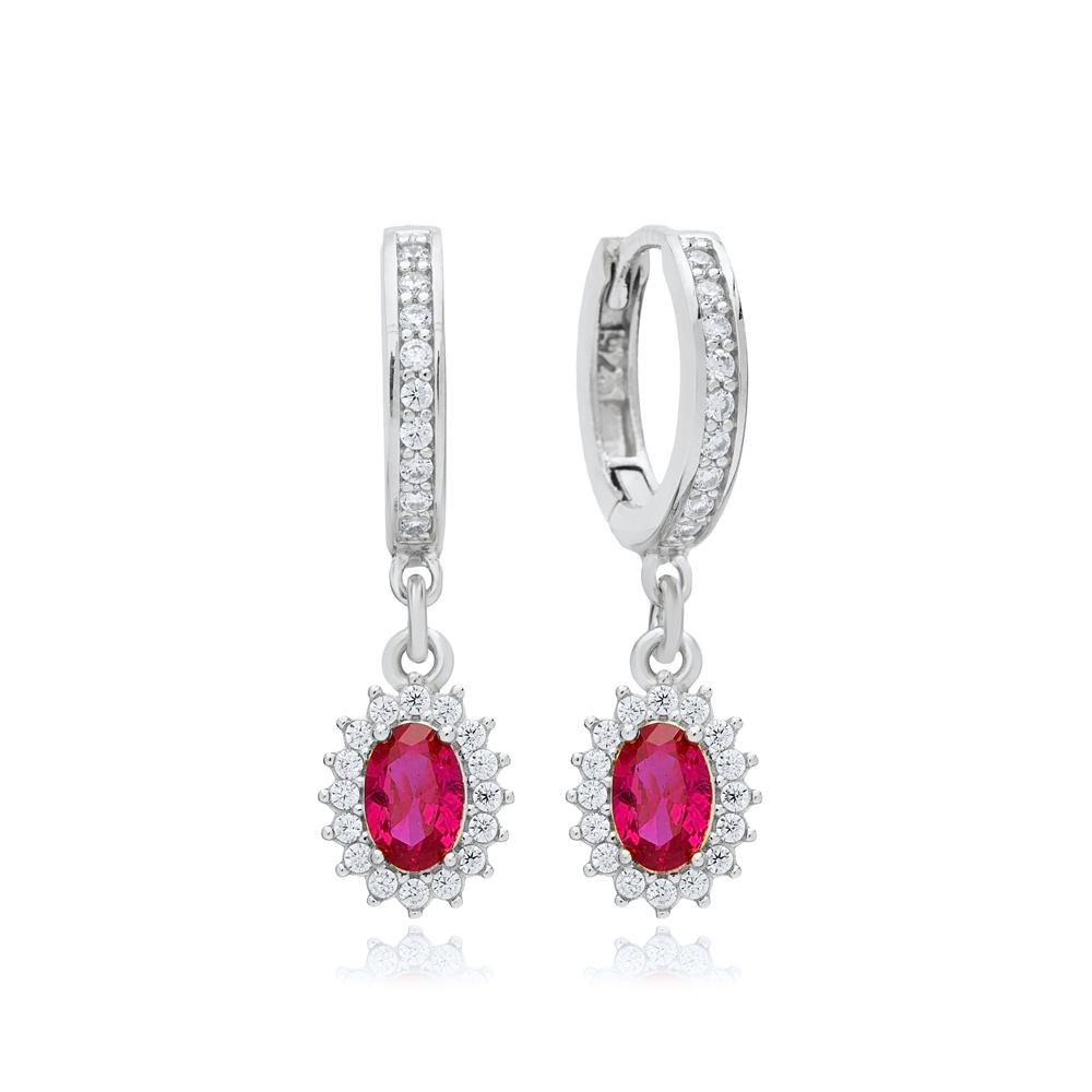 

Серебряная игла 925 пробы Розово-красный хрустальный кулон Серебряные серьги для женщин Изысканные серьги-пусеты в форме сердца Модные украшения