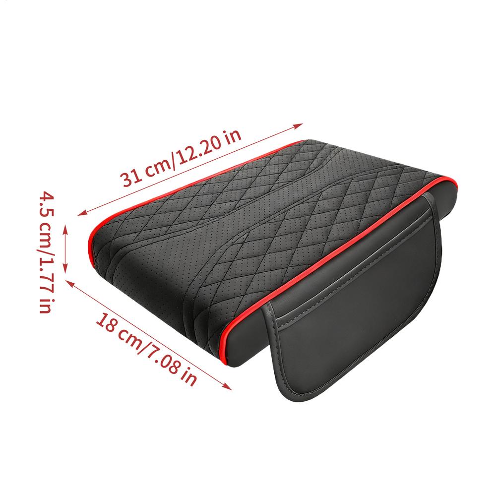 

new Universal Car Arm Rest Cushion PU Leather Breathable Center Console Box Cover Anti Scratch Armrest Box Protector Cover чорний