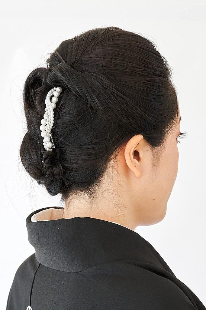 Kanzashi Haar Japanische Perle Alltag Made in Japan von Haar Perfekt für Formell und Eintritt Haar Perlenornament, Stil, Kamm, Tragen, Watmosphäre,