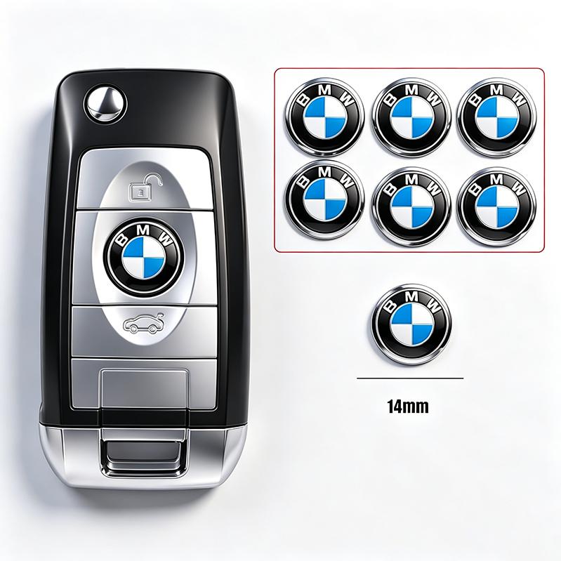 BBIG5 2/5/10Pcs Car Badge Emblem Sticker Auto Control Key Logo Accessories For BMW X1 X2 X3 X5 X4 X6 X7 iX3 F20 F10 F07 E70 E46 E90 E9