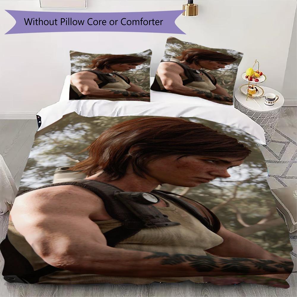 Ellie Williams Game Pattern Bedding uilt Set uilt Cover Pillowcase Home Decoration Birthday Gift (1 * duvet cover + 2 * pillowcase  without core)42