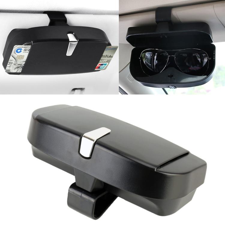 Car Multi-functional Glasses Case Sunglasses Box with Card Slot, Flat Style чёрный