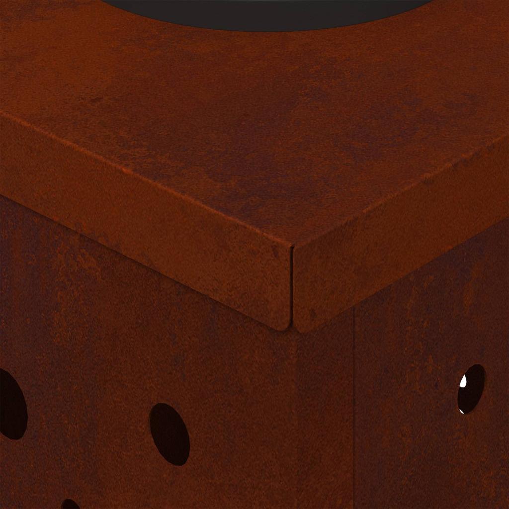 Solar LED Path Light 2 Pcs Rust Colored Weatherproof Steel