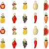 LiQunSweet 20 pcs 10 Styles Vegetable and Fruit Enamel Charms Watermelon Strawberry Banana Carrot Charms for DIY Jewelry Bracelet Necklace Earring