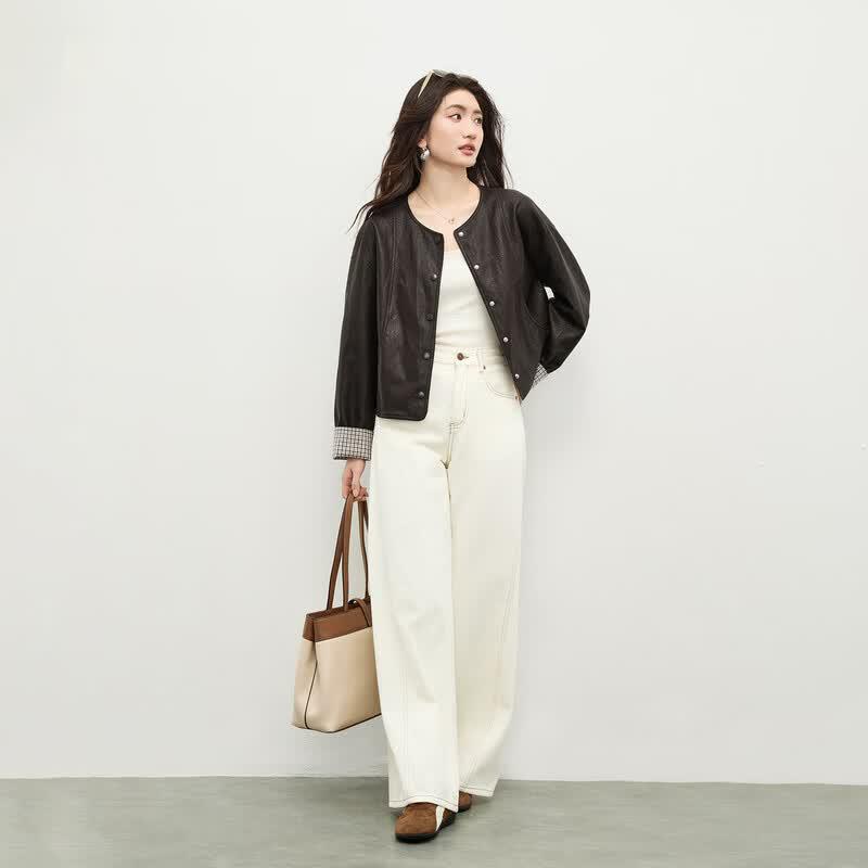 Women's Commuter Faux Leather Short Jacket