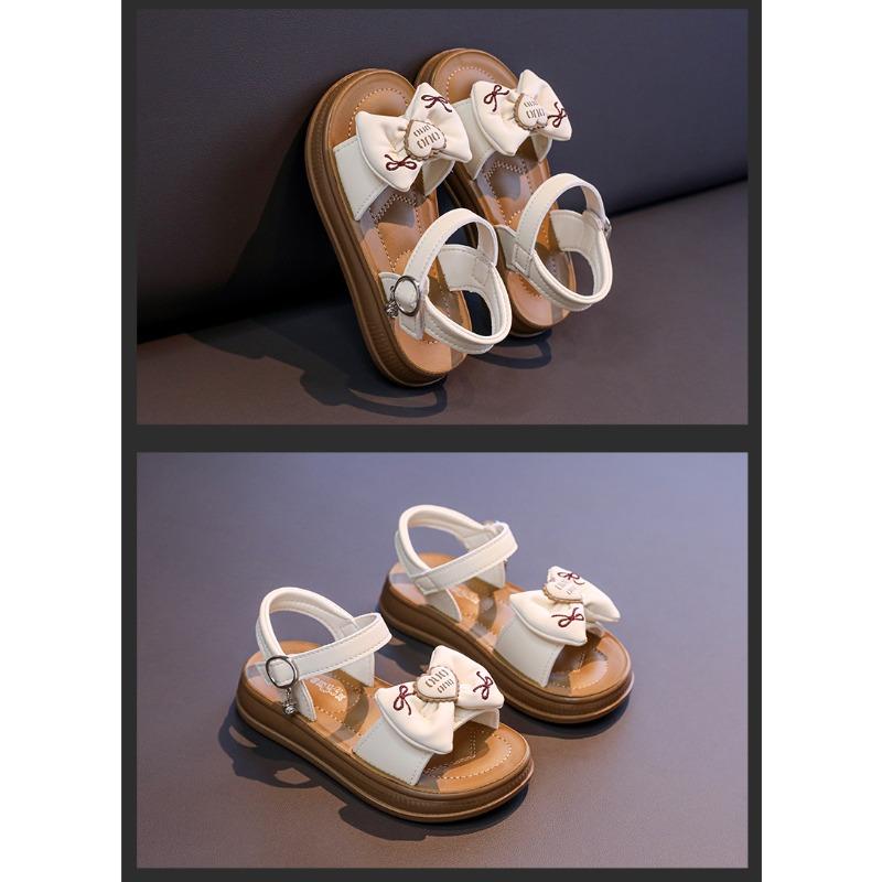 New Summer Kids Beach Shoes, Cute Bow & Heart Solid Color Girls Sandals for Little, Medium & Big Kids