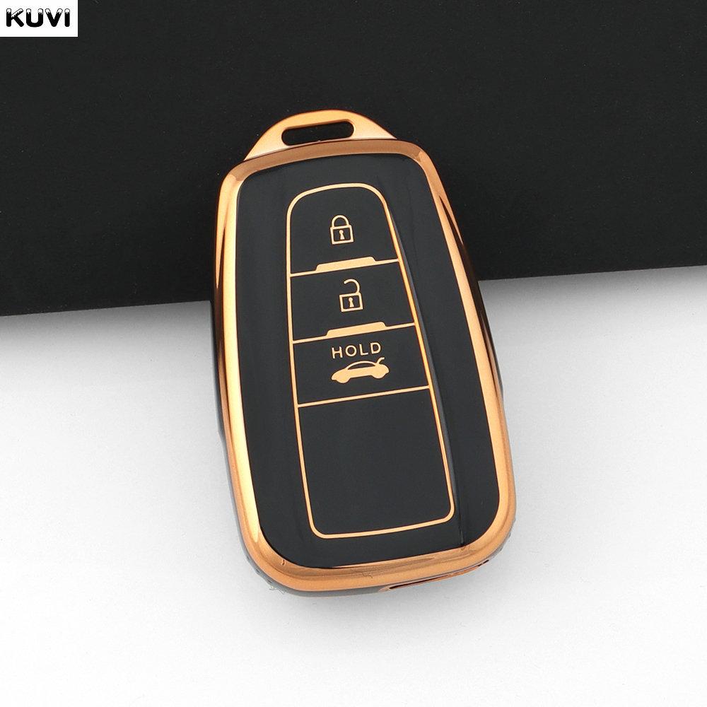 2 3 Button Tpu Car Key Case Cover Shell For Toyota Prius Camry Corolla Chr C-Hr Rav4 Land Cruiser Prado Fob Keychain Accessories