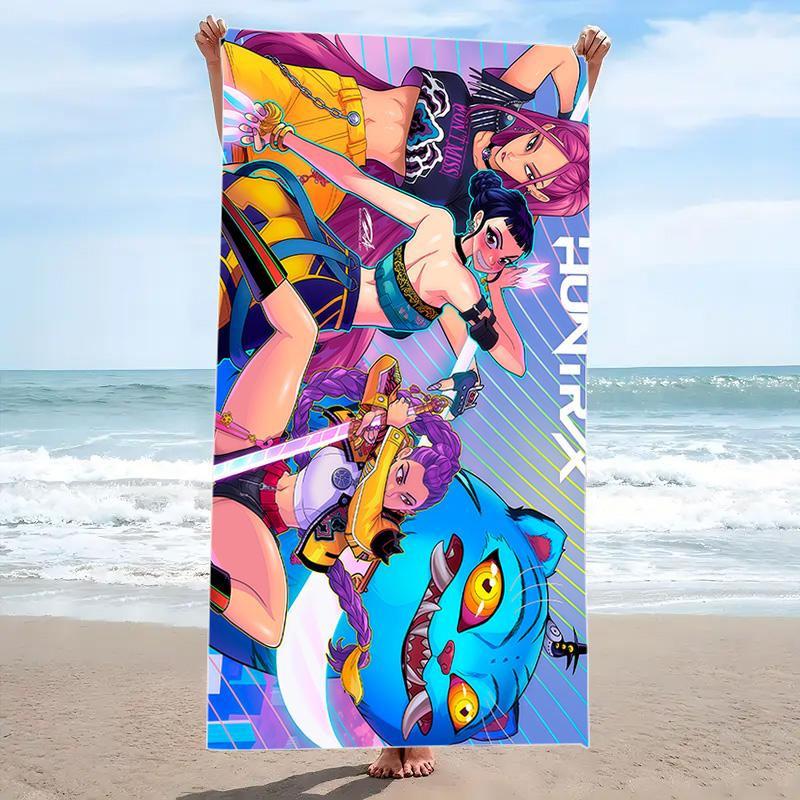 HUNTRIX Print Beach Towel, Large Soft Quick Dry Towel for Beach Camping Swimming