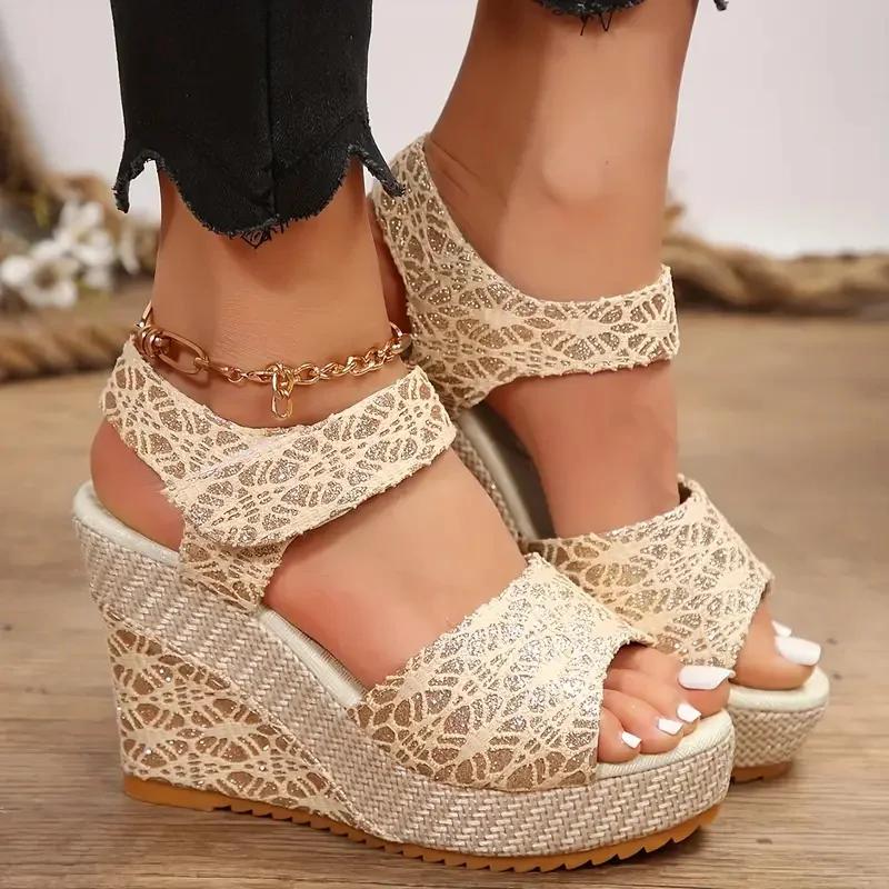 Women Wedge Sandals Summer Women Comfortable Luxury Designer Shoes Heels Women Peep Toe Platform Sandals Sexy Party Dress Shoes