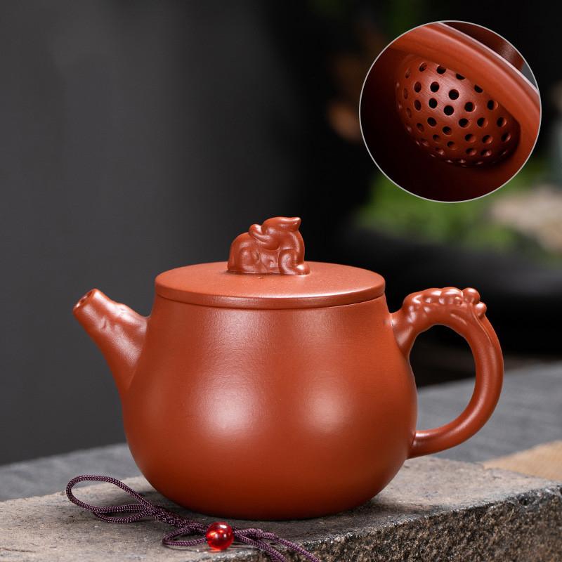 Traditional Purple Clay Teapot Dahongpao Ball Hole Filter Tea Infuser Raw Ore Zisha Tea Set Household Beauty Xishi Teapot