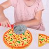 Kids Pizza Cutting Toy Kitchen Play Accessories, Pretend Cooking Food Fake Pizza Pie Playset for Kids Indoor Play
