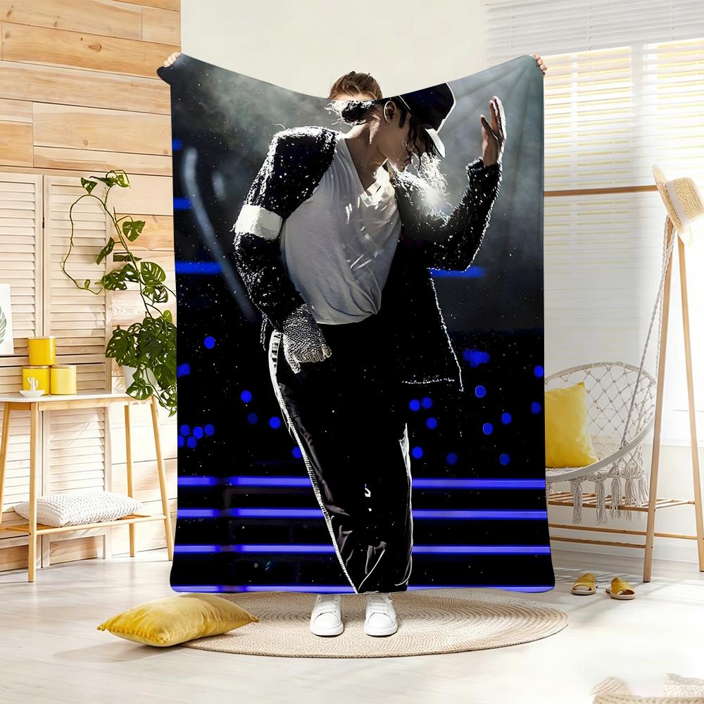 Kpop M-Michael Jackson Throw Lightweight 240G Flannel Blanket Soft Skin-Friendly For Summer Cooling