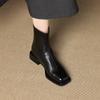 French Women's Boots Retro Thin Women's Boots Thick Heel Square Head Rear Zipper Simple Autumn and Winter Martin Boots