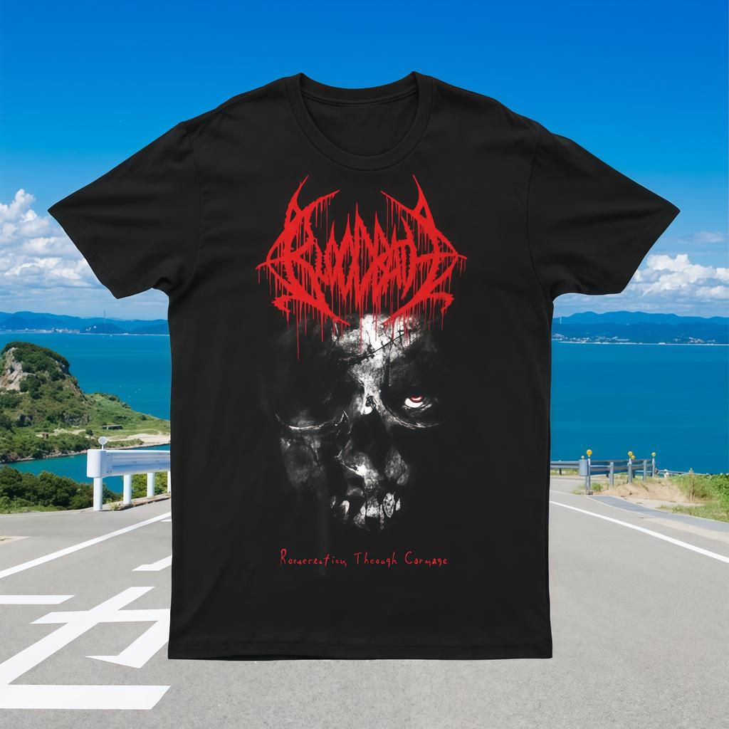 2025 New Resurrection Through Carnage Print Unisex Street Fashion Trend Short Sleeved Pure Cotton Round