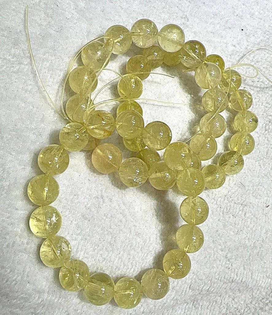 Natural Lemon Yellow Citrine Beads: 7A Grade Round Beads for DIY Women's Fresh Style Bracelets and Jewelry Crafting