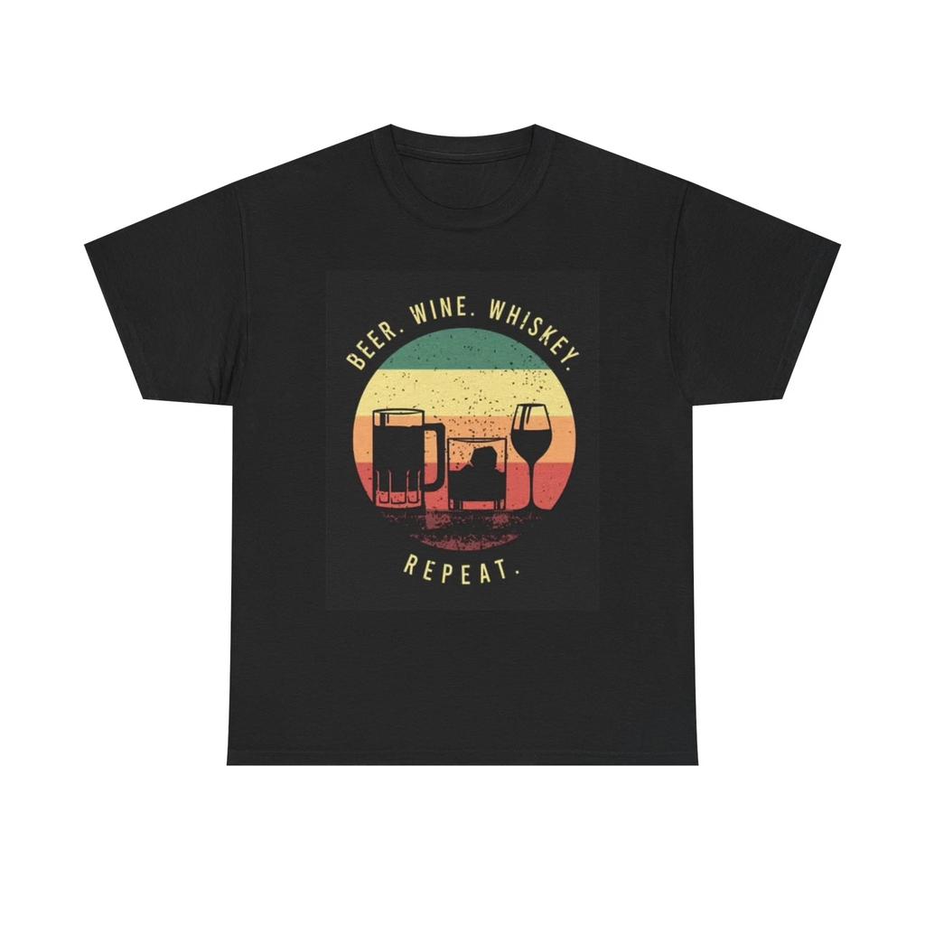 Men's and Women's T-shirts Beer Whiskey Wine Graphic