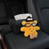 New Quality Leather Car Tissue Box For Armrest Paper Holder Cute Cartoon Sunflower Doll Auto Hanging BackSeat Storage Bag