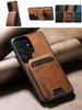 Luxury Magnetic Leather Wallet Vertical Cards Solt Phone Case for Samsung Galaxy S26 Ultra S25 Plus S24 S23 Kickstand Bag Cover