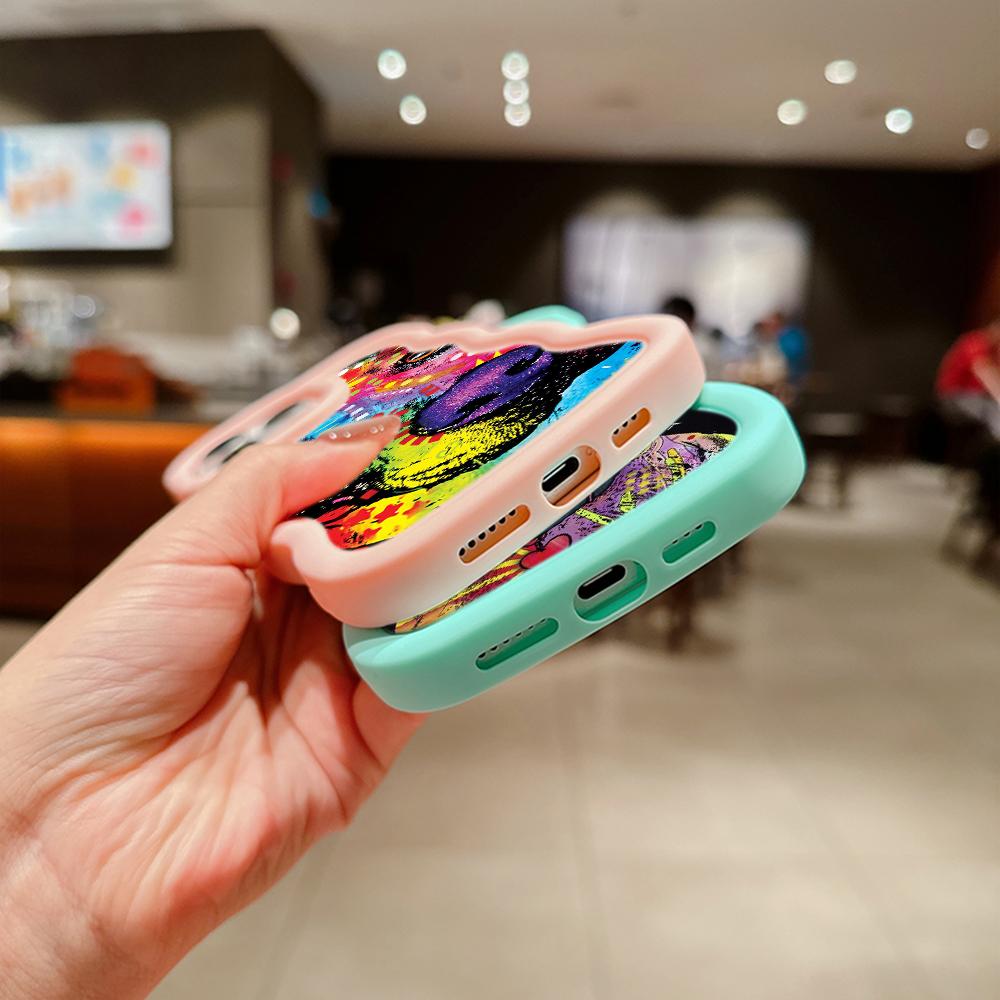 Ae76 Dog Color Doodle Design Art Protective Phone Cases for Samsung S24 Plus S23 Ultra A14 A55 A06 Honor X9b Motorola OnePlus Big Wave TPU Back Cover