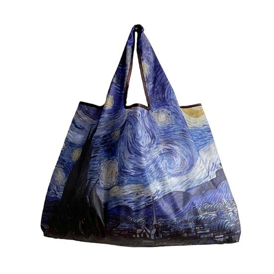 

Shopping Bag Reusable Foldable Polyester Tote with Reinforced Stitching Compact Storage Bag for Fruits Vegetables B