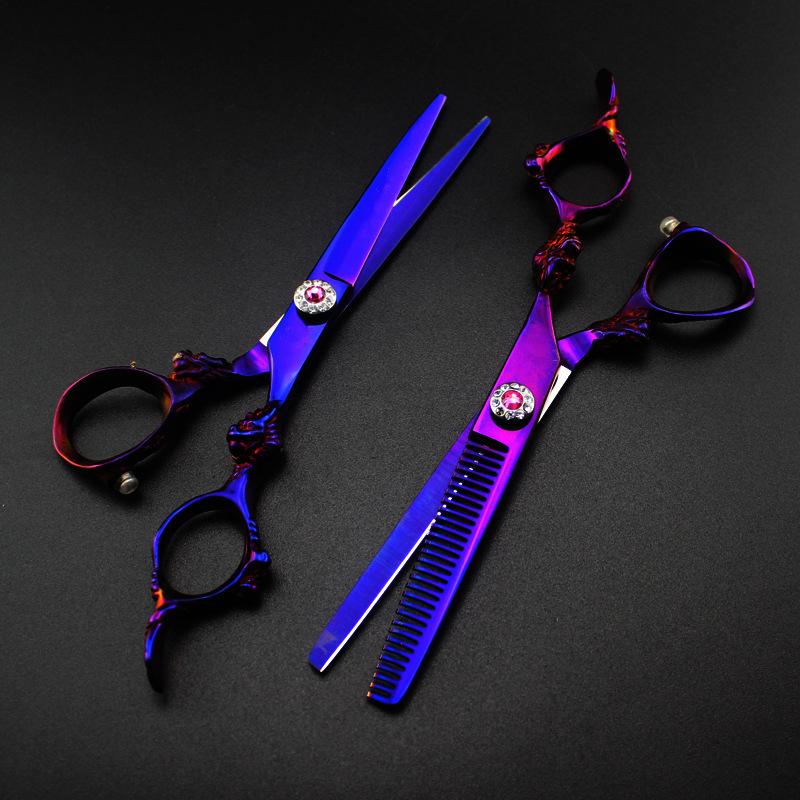 Professional 6 '' Violet Dragon Hair Cutting Scissors Haircut Thinning Barber Haircutting Shears Hairdresser Scissors