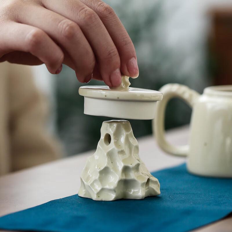 Artisanal Wood Ash Glaze Kung Fu Tea Set with Silver Tray