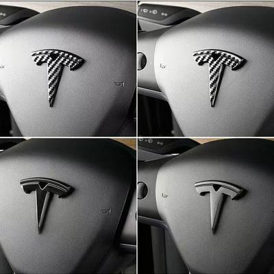 1Pcs ABS 3.5x5.3cm For SpaceX Model 3 Highland 2023 Model S X Y Y-Eur Roa Car Steering Wheel Emblem Sticker Accessories