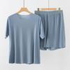 2026 New Men's Ice Silk Soft Sleepwear Women Summer Pajamas Set O Neck Solid Home Clothes Male Female Pyjamas Set For Couples
