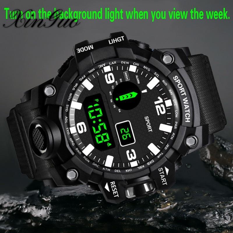 Large Dial Waterproof Sports Electronic Watch Casual Junior High School and High School Male Student Electronic Watch